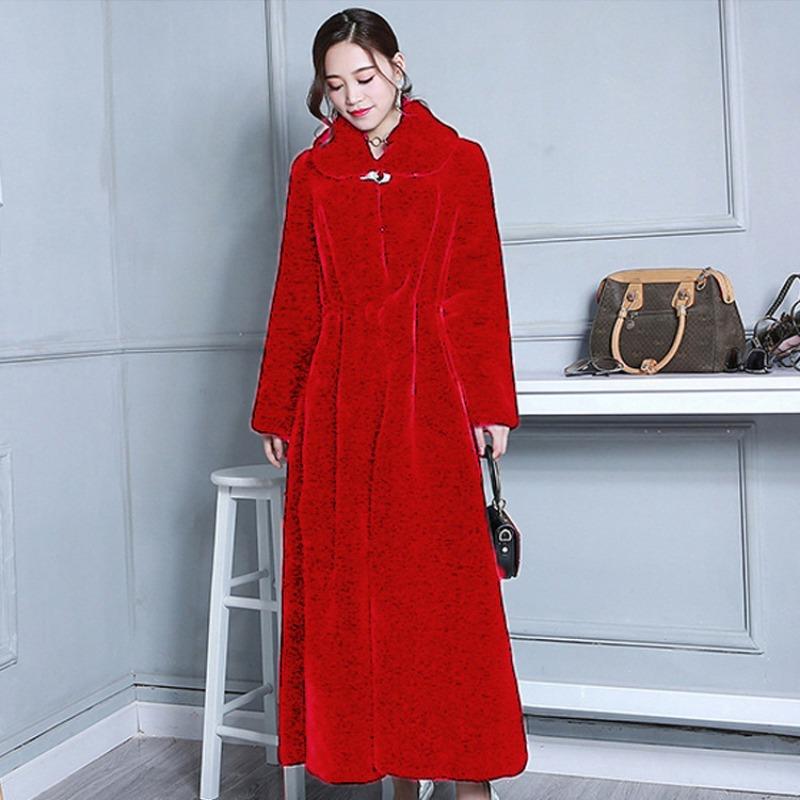 

Повседневное женское пальто из искусственного меха на осень и зиму, средней длины, плюшевое пальто, имитация кролика рекс 6XL