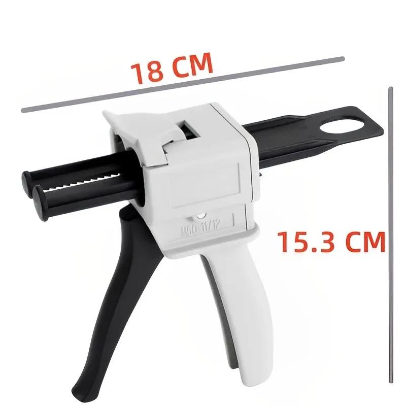 AB Epoxidklebepistole 50ml Kartuschenapplikator Universal Zwei-Komponenten Griff Dichtmittelklebepistole Passend für Gemischt 1:1/2:1 AB