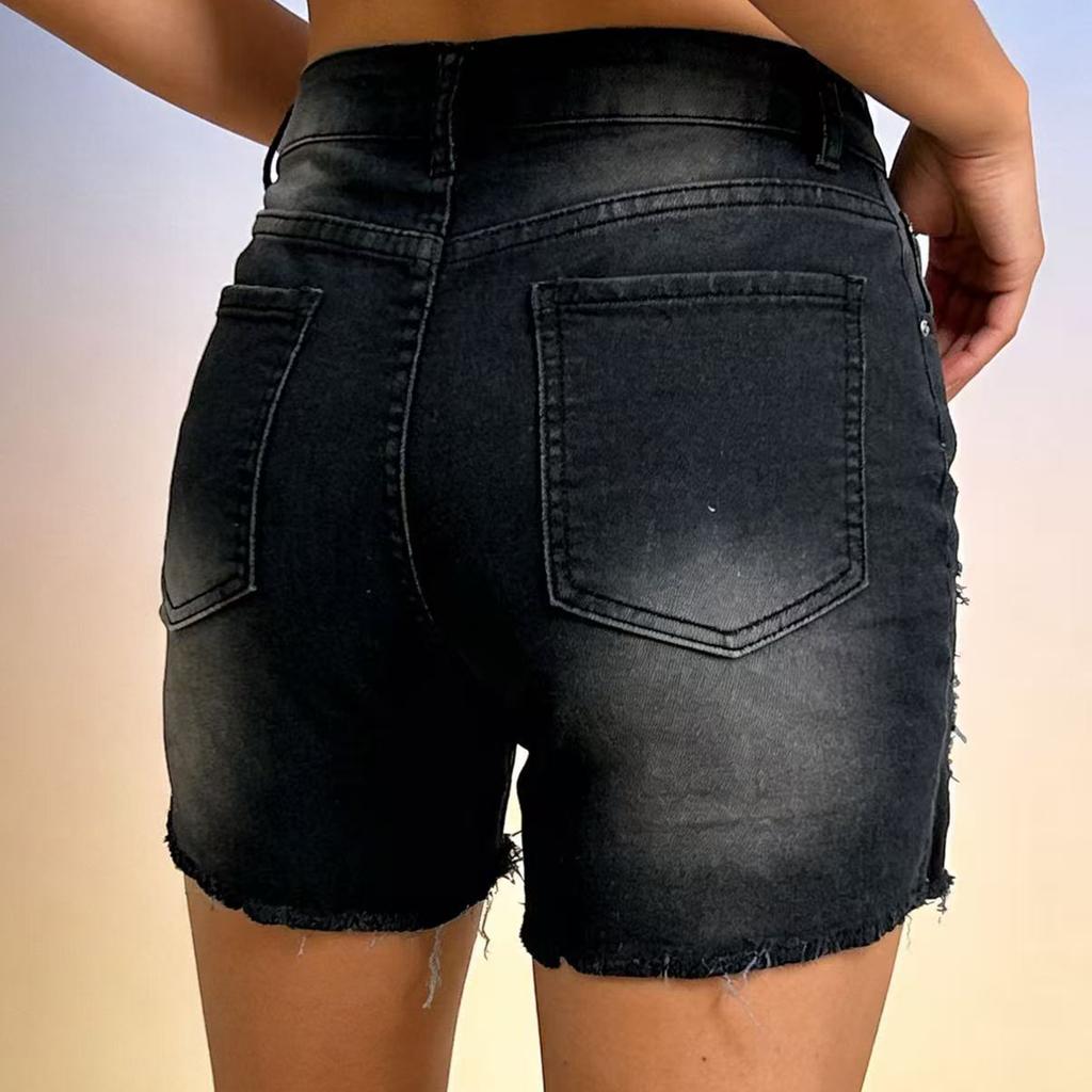 Damskie Codzienne Modne Dżinsowe Szorty z Dziurami Wszechstronne