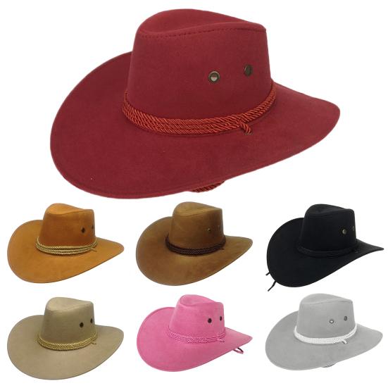 Trilby Cap Cowboy Style Adjustable Wide Brim Jazz Cap Costume Accessory for Horse Riding