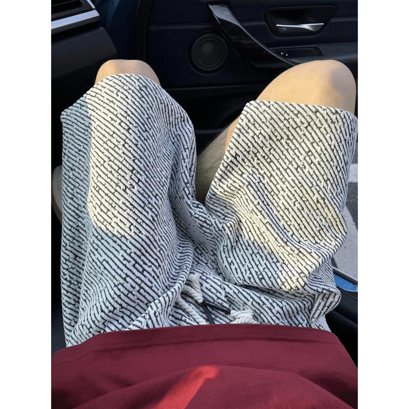 

Men s Knitted Shorts Summer Zebra Pattern Loose Casual 5XL белый