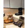 Vintage Splicing~ Soft Leather Medium Boots Brown Boots Short Boots Maillard Pile Boots Western Knight Boots Martin Boots