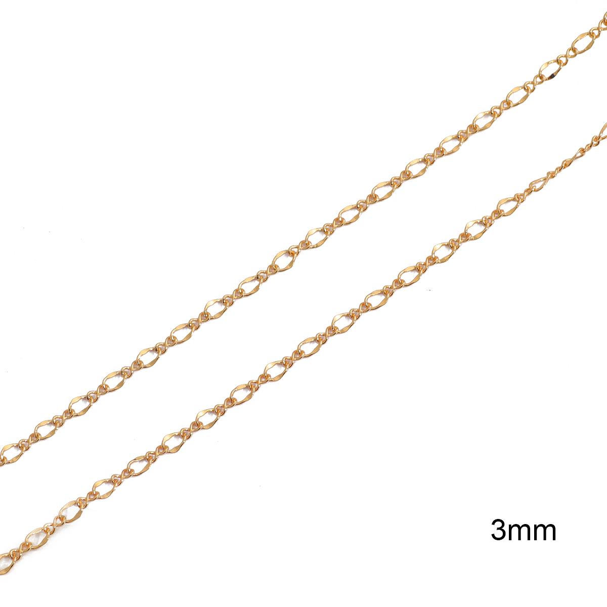 

1 метр медная цепочка для DIY ожерелья, браслета, изготовления ювелирных изделий, аксессуары для рукоделия 3mm