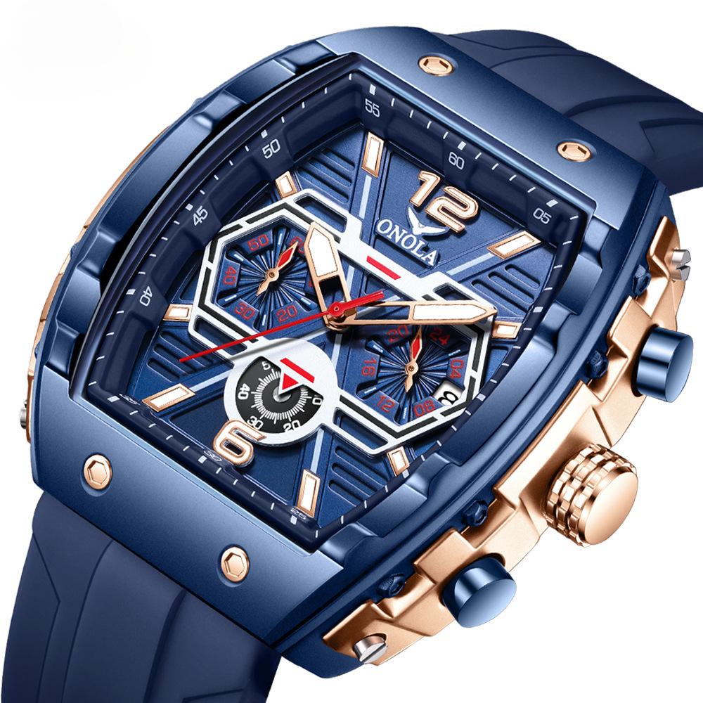 Large Plate Design Men's Watch Multifunctional Waterproof Quartz Watch for Men