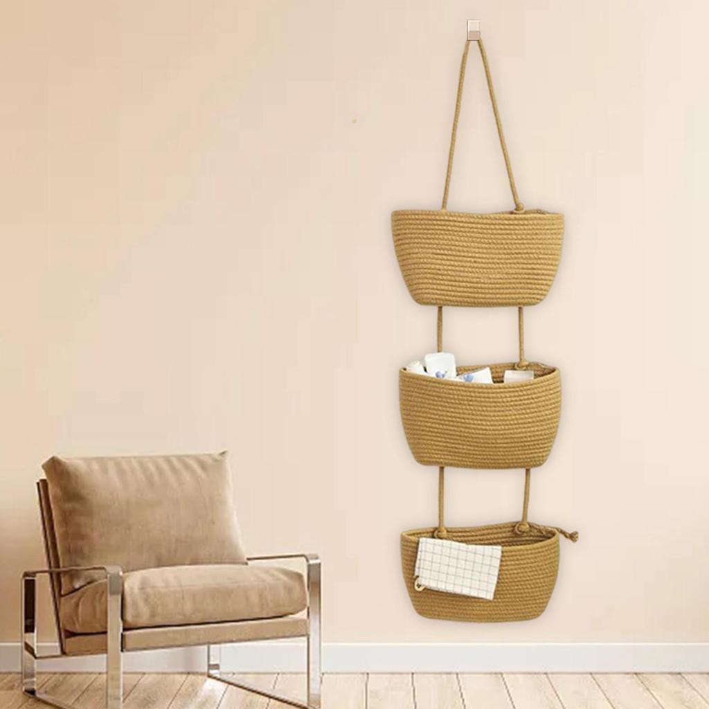 Multifunctional 3 Tier Hanging Basket Decorative for Kids Room Bathroom