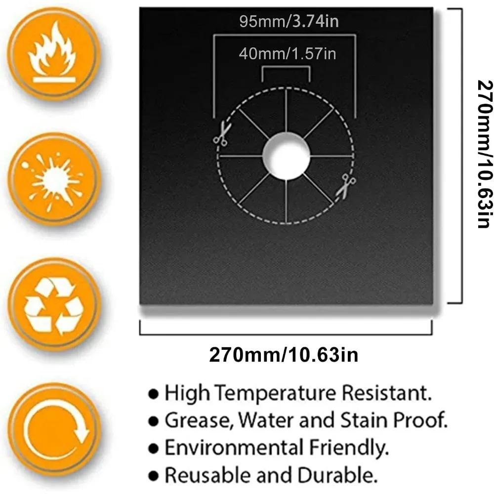 Pieces Reusable Boiler Hood Protectiv Gas Stove Protector Cooker Lid Liner Cleaning Pad for Kitchen Cookware Accessories