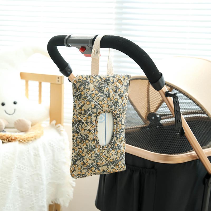 Quilted Diaper Wipe Pouch Portable Mommy Bag Refillable Floral Baby Wipe Holder For Travel Stroller Daily Casual[HGPD]
