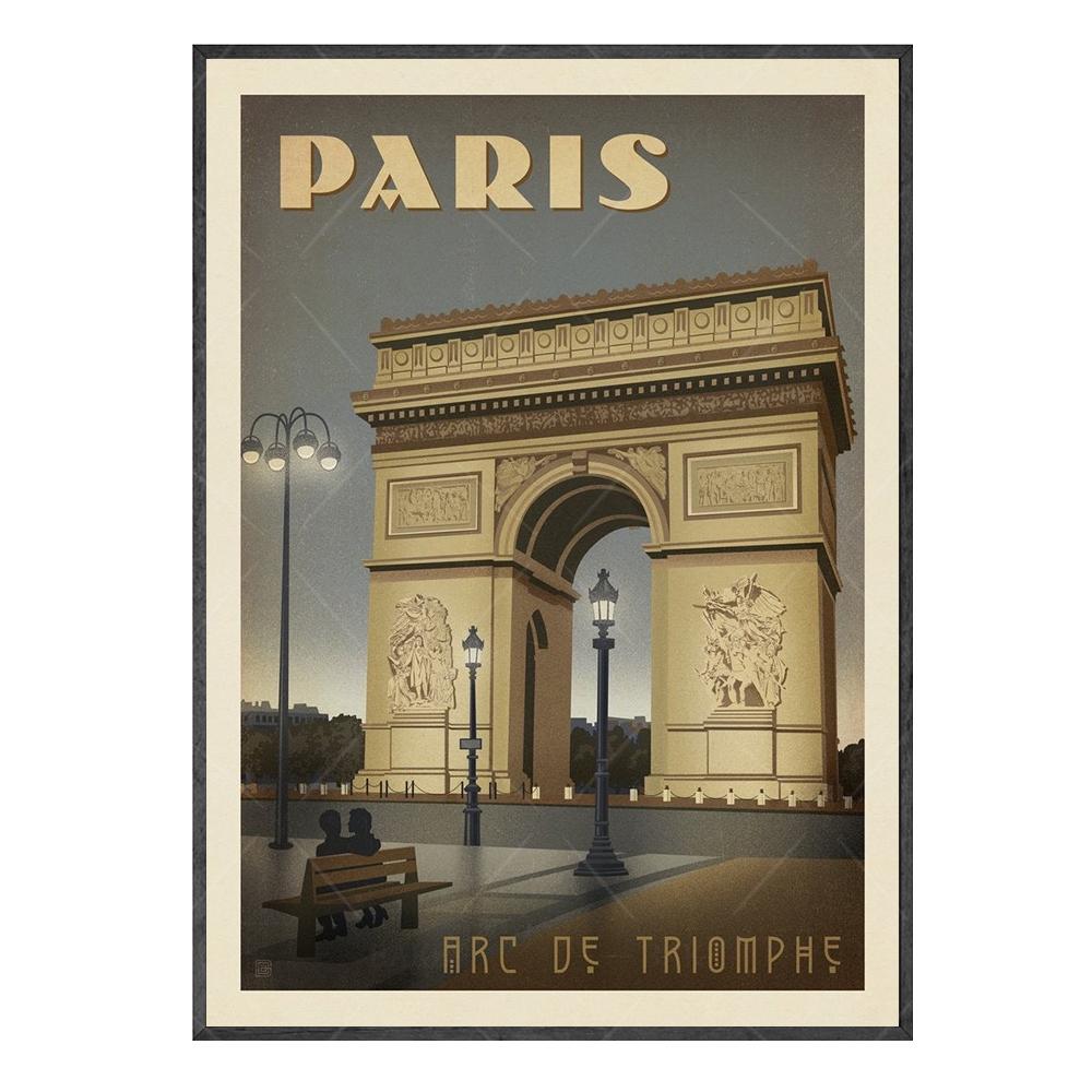 World City Landmark Painting Art Posters Florence Shang Hai Manhattan New York Paris Arc de Triomphe Home Eecor for Living Room