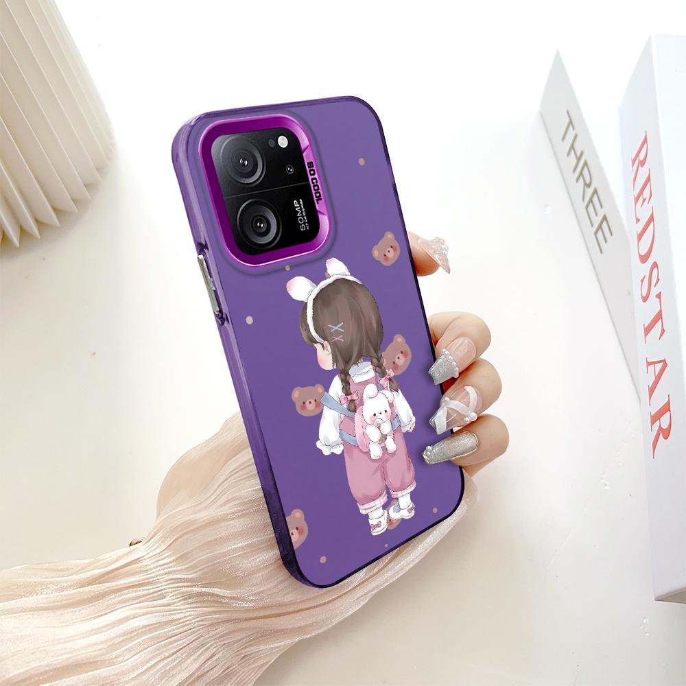 Custodia rigida antiurto anticaduta con motivo dipinto, argento colorato, doppia faccia, per telefono Xiaomi Redmi Poco