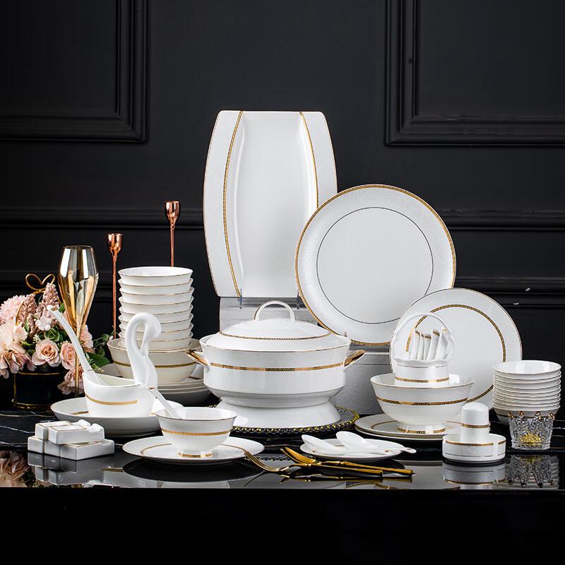 JANLA Jingdezhen Ceramic 82-Piece Dinnerware Set