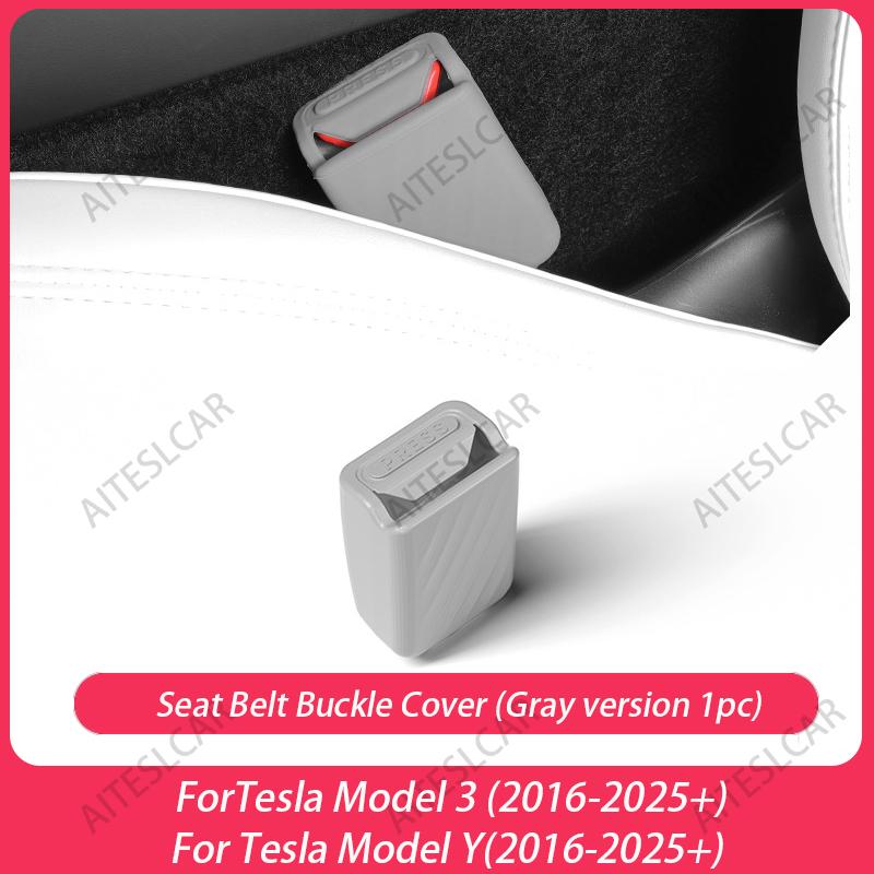 For Tesla Model Y Juniper 2020-2025 Front Seat Belt Silicone Protector Full Cover For Model 3 Seat Seatbelt Buckle Base Covers