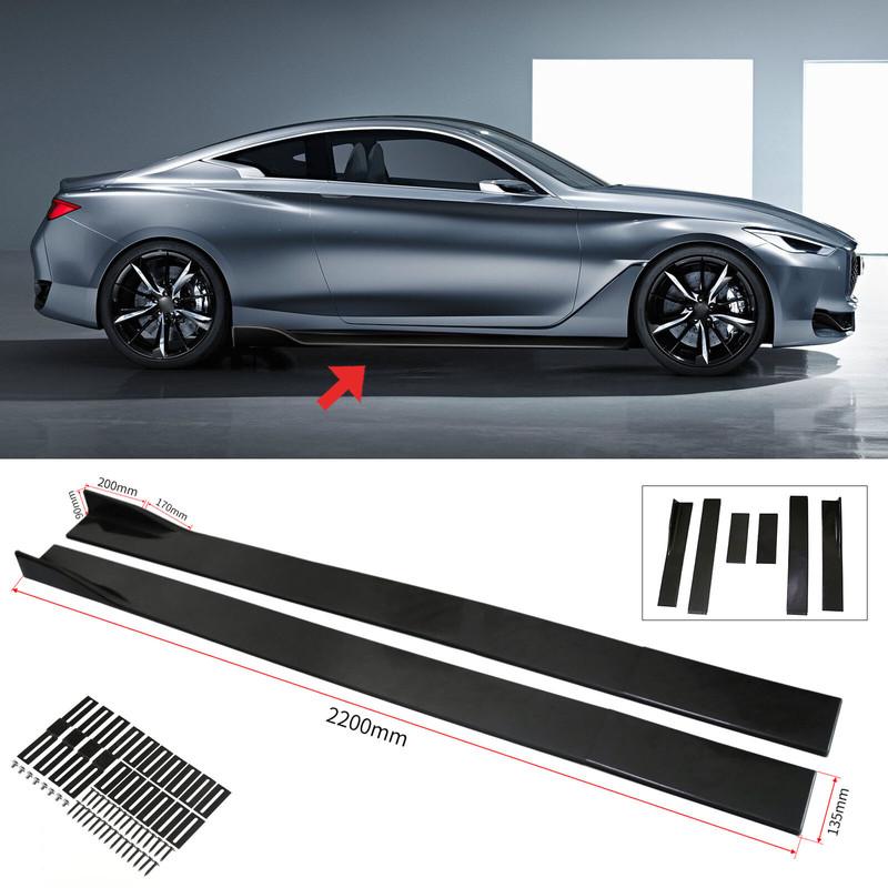86.6  Glossy Black Side Skirt Rocker Panel Splitter Lip For Infiniti Q50 Q60 Q70 чёрный
