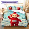 Red Teletubbies Winter Snow Forest Print Duvet Cover Set Soft Bedding Set For Bedroom Home Decoration