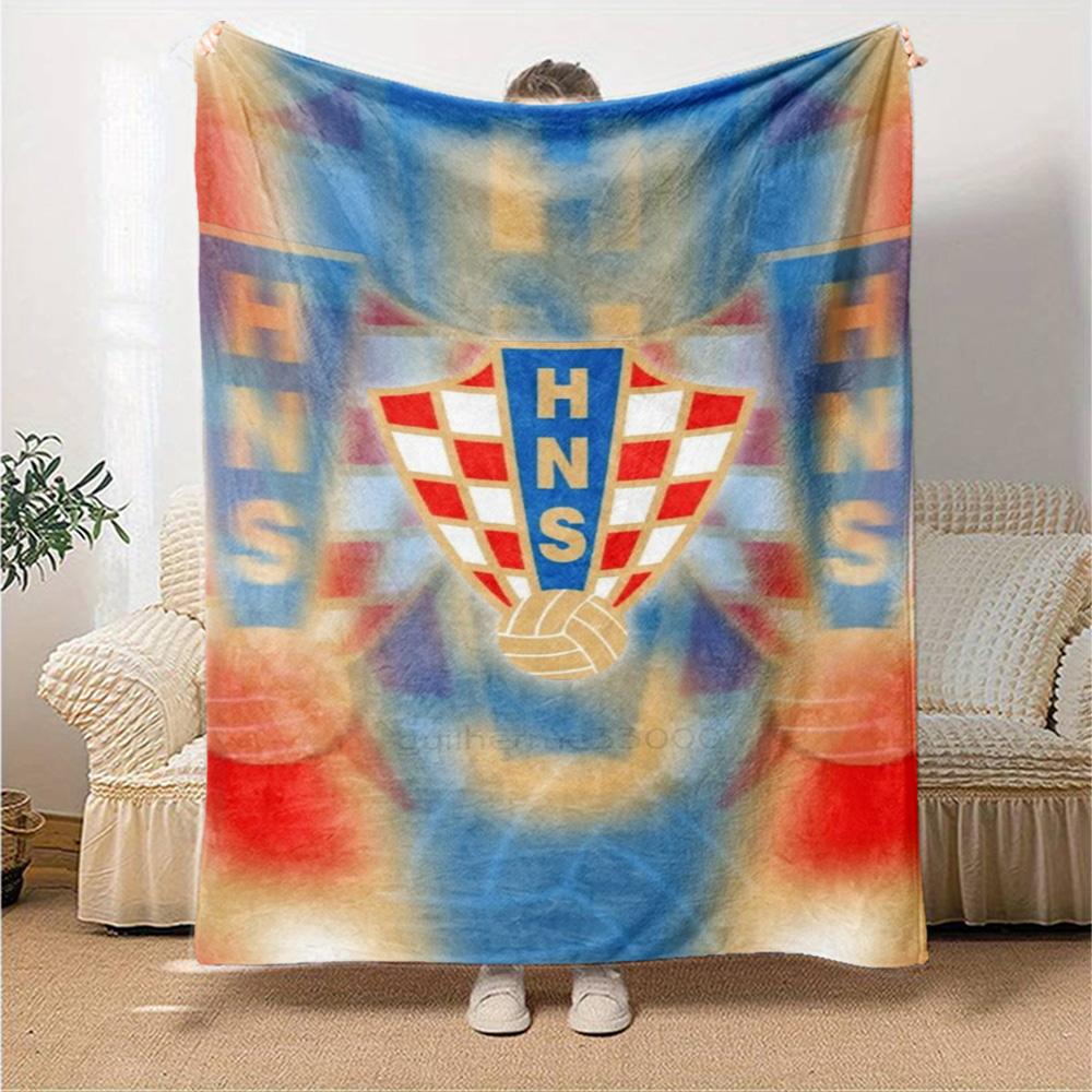 Hrvatski nogometni savez HNS Print Flannel Blanket High Quality Warm Comfortable Cover for All Seasons Perfect for Gifts Home Deco