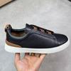 Mens Genuine Leather Slip-On Casual Sneakers With Elastic Band Comfortable Breathable Low-Top Flat Shoes