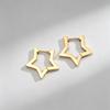 European and American environmental protection stainless steel steel earrings, five-pointed star glossy gold earrings, women's light luxury high-end