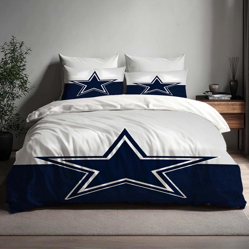 Copripiumino Fatto a Mano Dallas Cowboys Set Lenzuola Tre Pezzi Nome Personalizzato Biancheria da Letto per Compleanno Coperta Trapuntata Regalo di Natale Halloween Ritorno a Scuola.