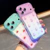 Glitter Cherry Gradient Colorful Flash Lens Film Protect Case for 17 Air 16 15 14 Plus 13 Pro Max  Wavy Curly Edge Diamond Cover