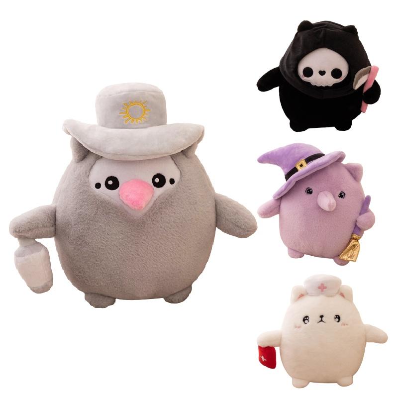 Dark Cat Series Plush Toys For Halloween Witch, Nurse, Death, And More