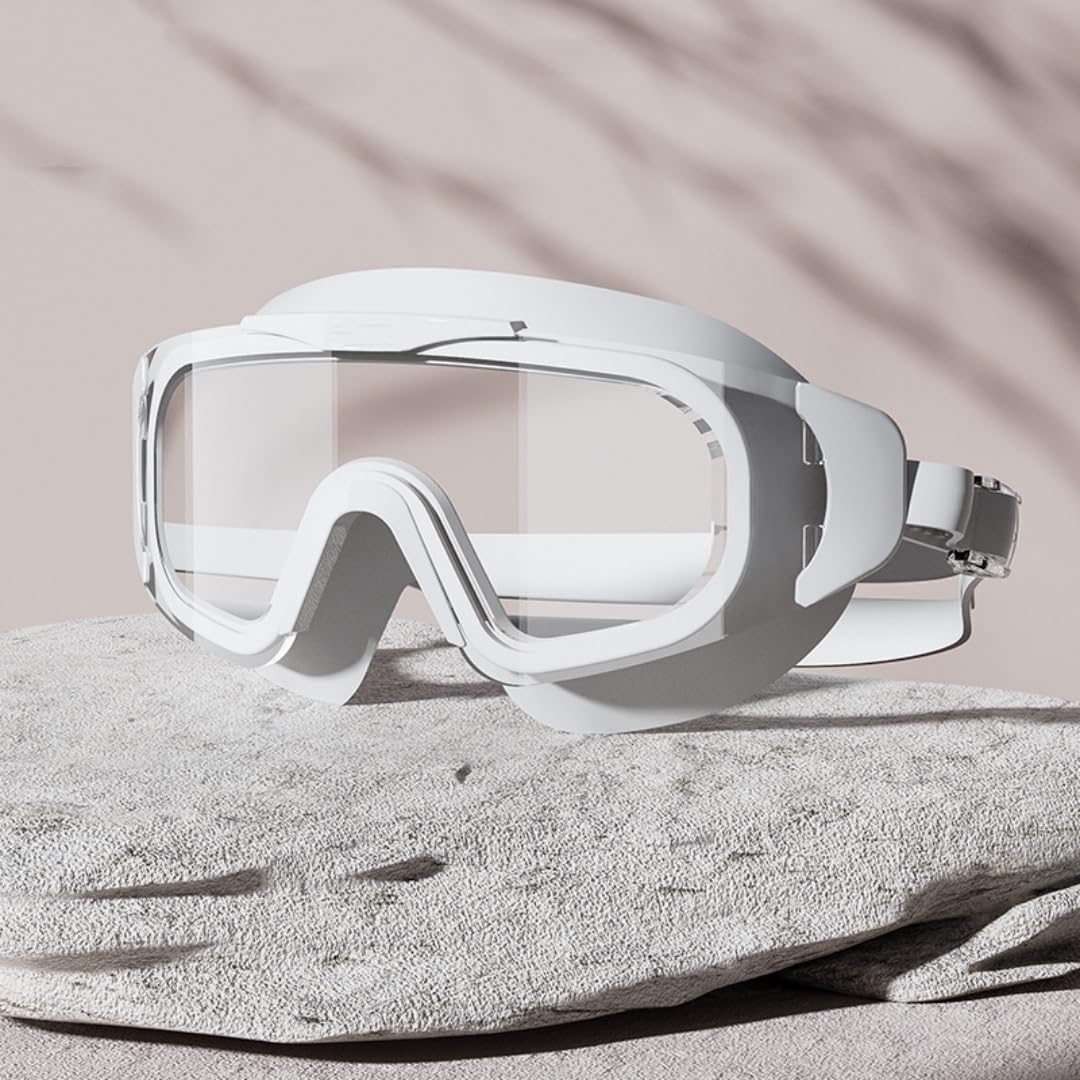 

Sincere JP Direct Store Swimming UV Water Leakage Wide Field of 3D Ergonomic Adjustable UV Junior Underwater Goggles Goggles, Anti-Fog, Protection, белый