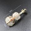 Violin Glänsande Brosch För Kvinnor Klädtillbehör Smycken