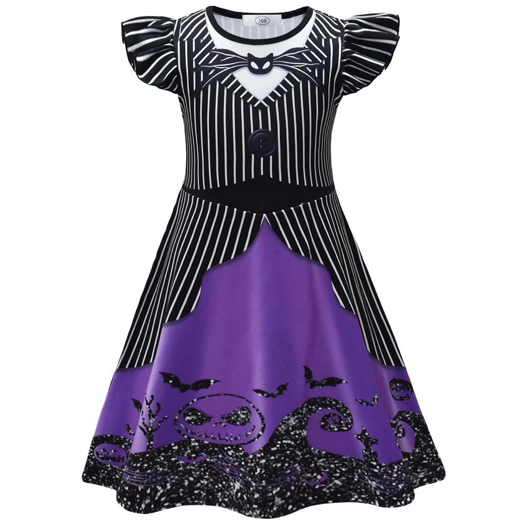 Halloween Night Horror Jack Costume Cosplay Big Boy Feifei Sleeve Dress + Bag