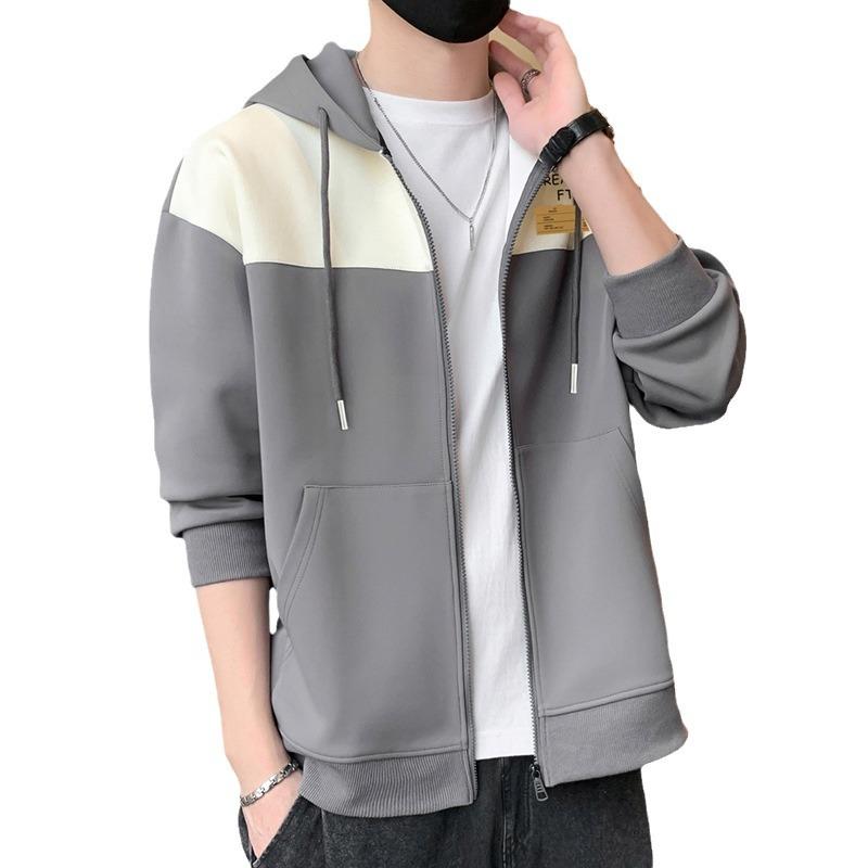 Spring and Autumn New Men's Hoodie All Young Handsome Long-sleeved T-shirt Cardigan Hoodie Base Shirt