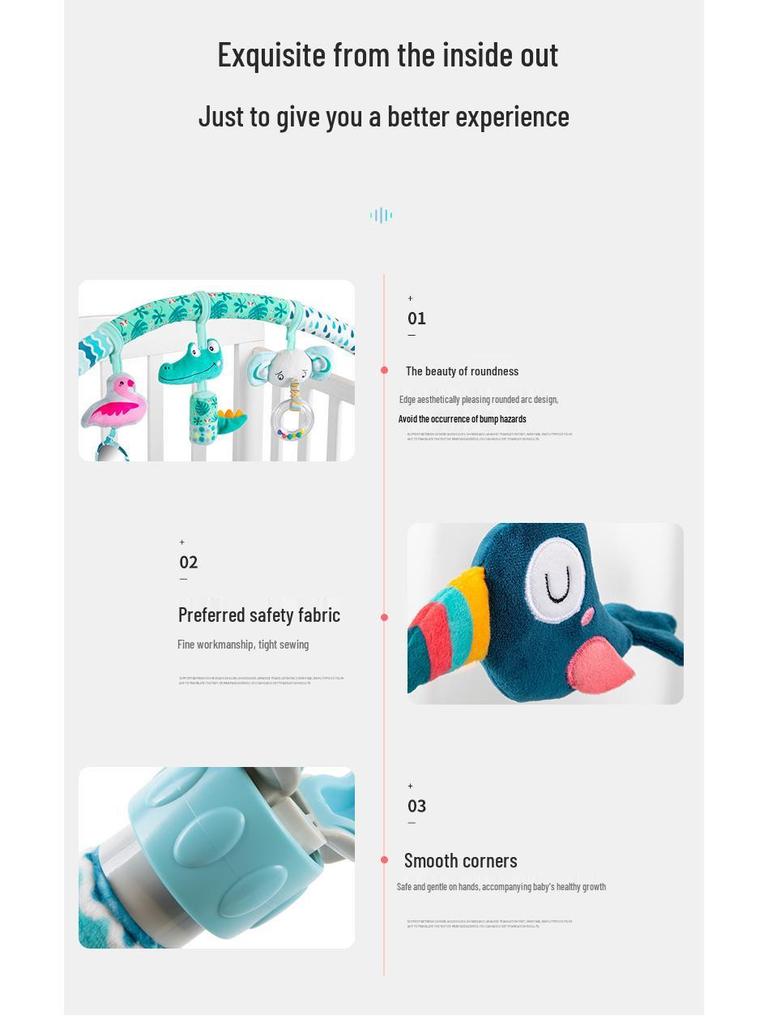 Happy Monkey Newborn Clip-On Mobile Toy: Bed, Stroller, Car Clip & Rattle Ornament.