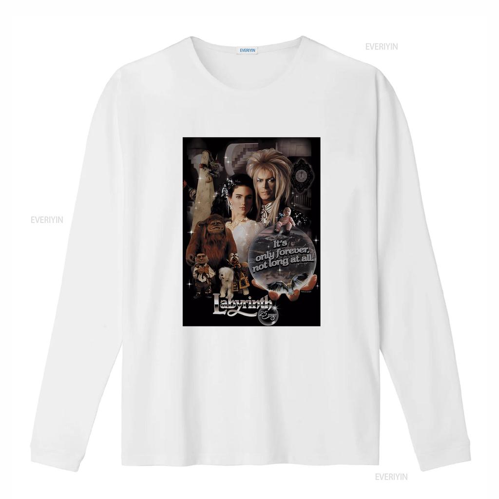 Labyrinth 25 Years Anniversary Its Only Forever Not Long At All Movie Print T Shirt Vintage Washed Slightly Homme