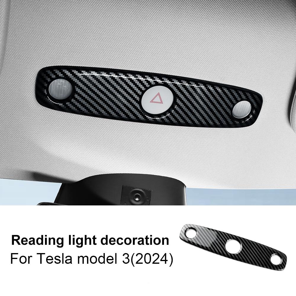 ABS Carbon Fiber Steering Wheel Frame Cover For Tesla Model 3 Highland 2025 Model Y Juniper 2025 Trim Car Interior Accessories