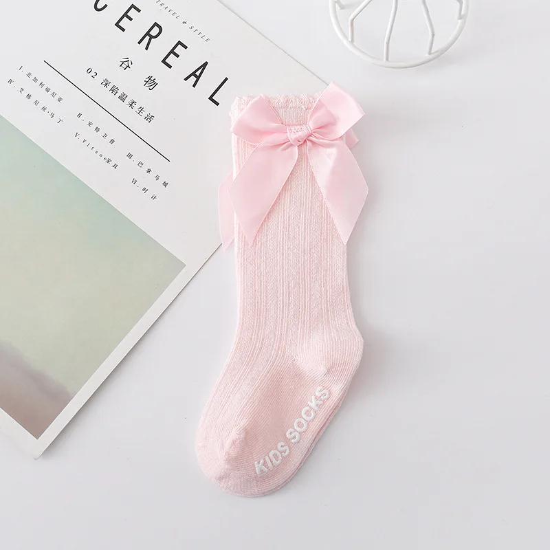 Kids Socks Toddlers Girls Big Bow Knee High Long Soft Cotton Lace Baby Kniekousen Meisje  Children Clothing Baby Stuff