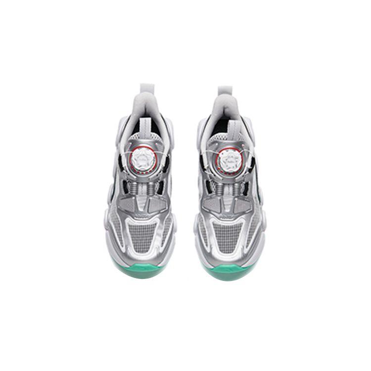 Anta Youth Shock Absorbing Non-Slip Wear-Resistant Breathable Low-Top Running Shoes Kids sneaker Black Silver 312235555-1