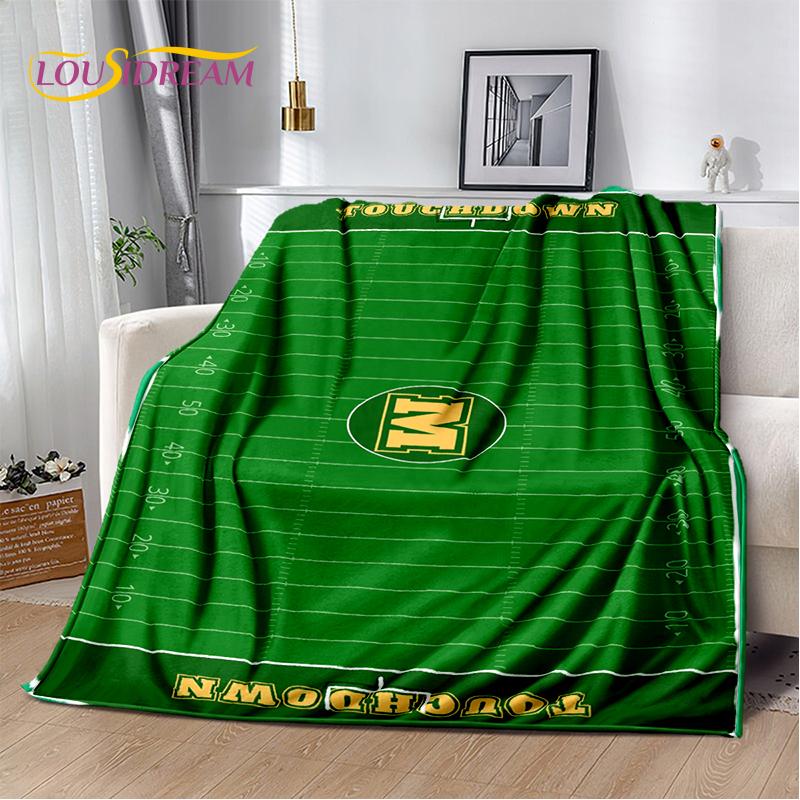 2025 Rugbyfeld Rugby American Football Cartoon Weiche Decke, Weiche Überwurfdecke für Zuhause Schlafzimmer Bett Sofa Reiseabdeckung Kind