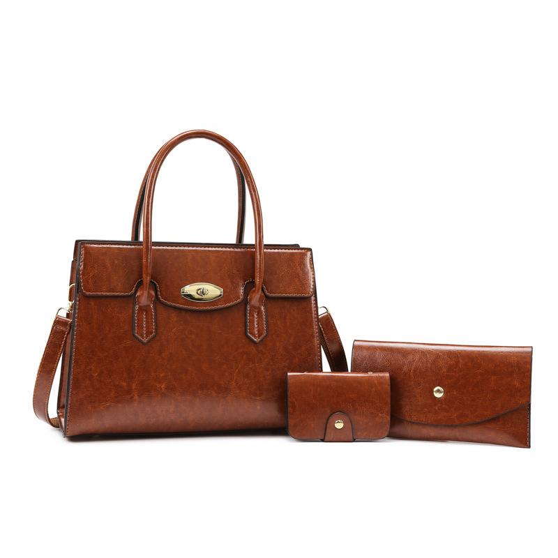 New Retro Large-capacity Women's Commuting Simple Portable Shoulder Messenger Bag Fashionable Child and Mother Bag