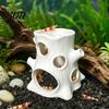 3D Fish Tank Hideaway Printed Aquarium Ornament, Tree Stump Decoration for Grass Tanks Realistic Wood Grain Decor And Aquariums, Porous Hiding