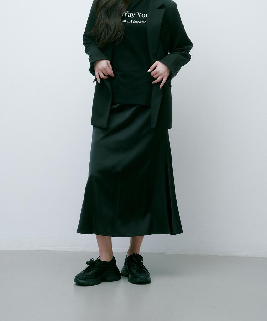 Solteuaenchokollis Satin Mermaid Skirt Black 4W231Z004