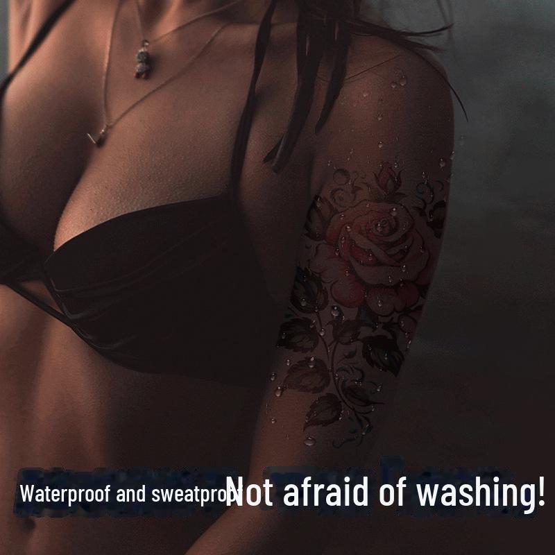 Vattentäta Svarta Djur Halvarm Tatuering Klistermärken