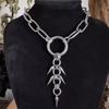 Goth Spiky Round Link Chain Choker For Women Men Punk Y2K Titanium Steel Rivet Cone Necklace Grunge Aesthetic Jewelry Gift
