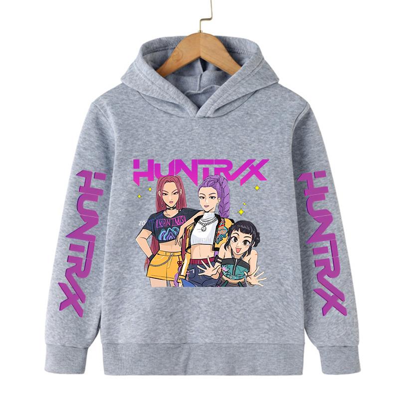 

Осенне-зимнее худи для детей Kpop Охотники на демонов Мультяшное аниме Толстовка с круглым вырезом Милая для мальчиков и девочек Удобная толстовка 140CM