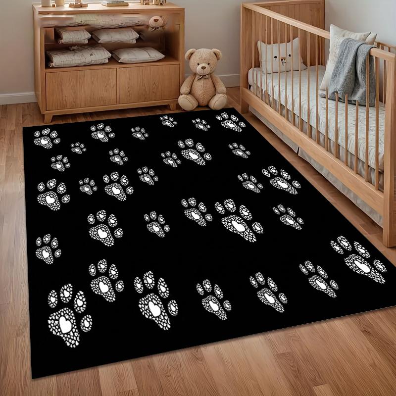 New Arrival Stylish Pet Paw Print Floor Mat Soft Durable Non-Slip Rug for Home Entrance Pet Room Living Room Bedroom