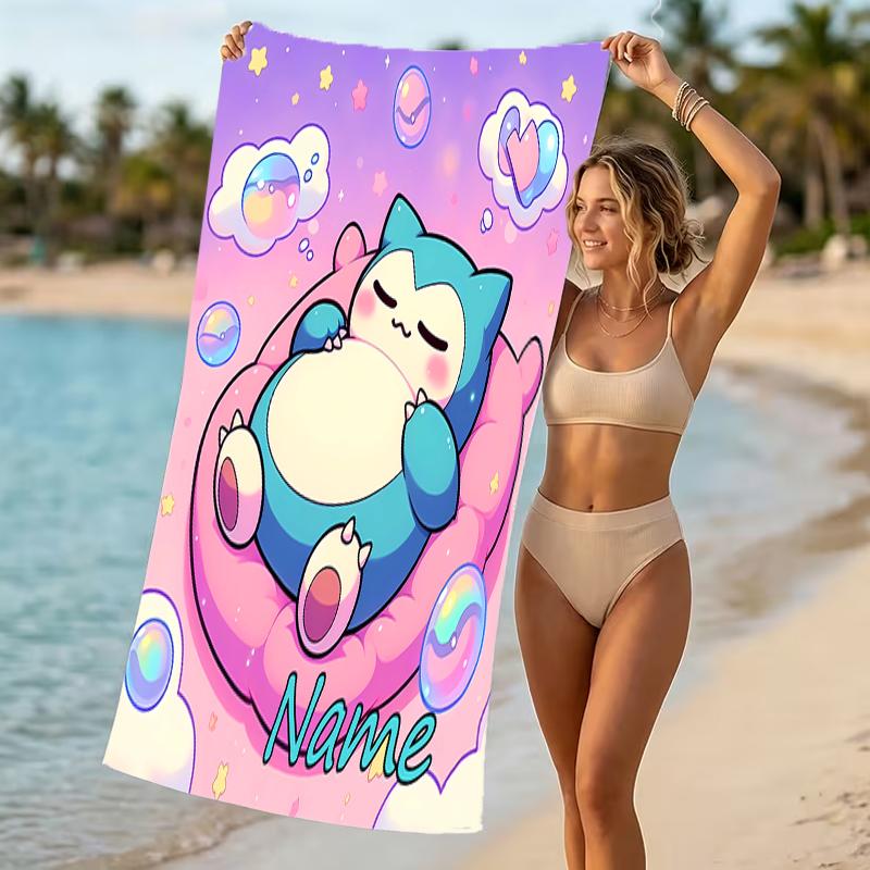 Customizable personalized beach towels Pokémon themed designs.Suitable for the beach, yoga, sports;ideal as beach accessories