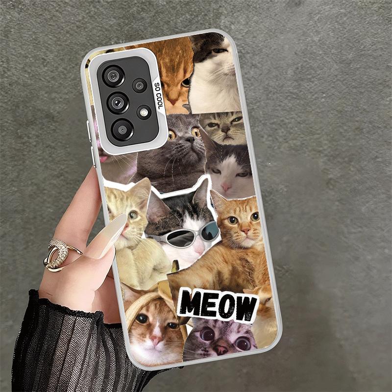 Crying Cats Combine Memes Shockproof Phone Case for Samsung A17 A16 A15 A14 A37 A57 A36 A56 A26 A35 A55 A25 A34 A54 A24 A13 A23