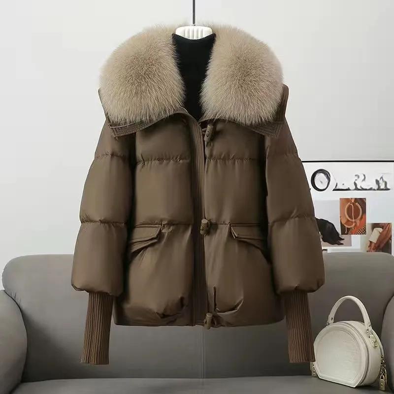 Women's Down Padded Jacket Winter Fashion Thickened Korean Version of The Short Loose Fur Collar Padded Jacket Padded Jacket
