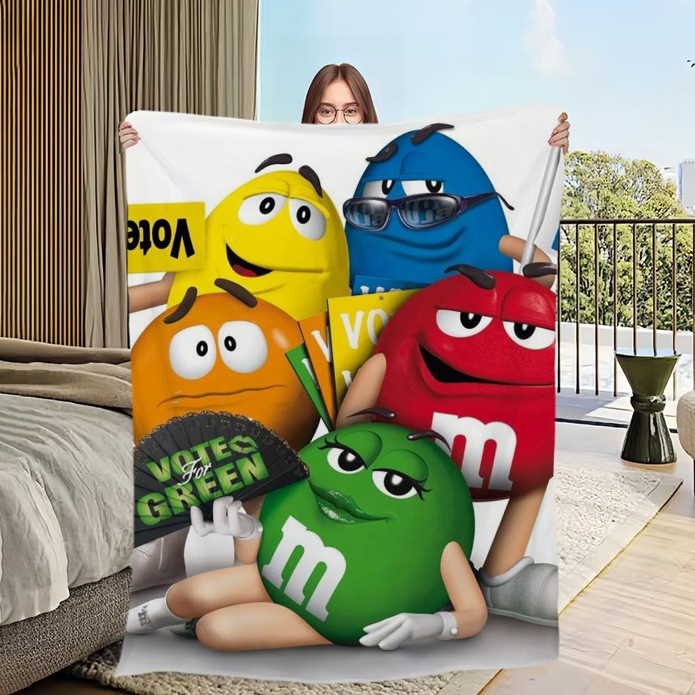 Lustige M-M&M-M’s Skikomfort warm Weich Zuhause Kinder Mittagessen Decke Geeignet für Wohnzimmer Büro Tägliches Reisen Geschenke