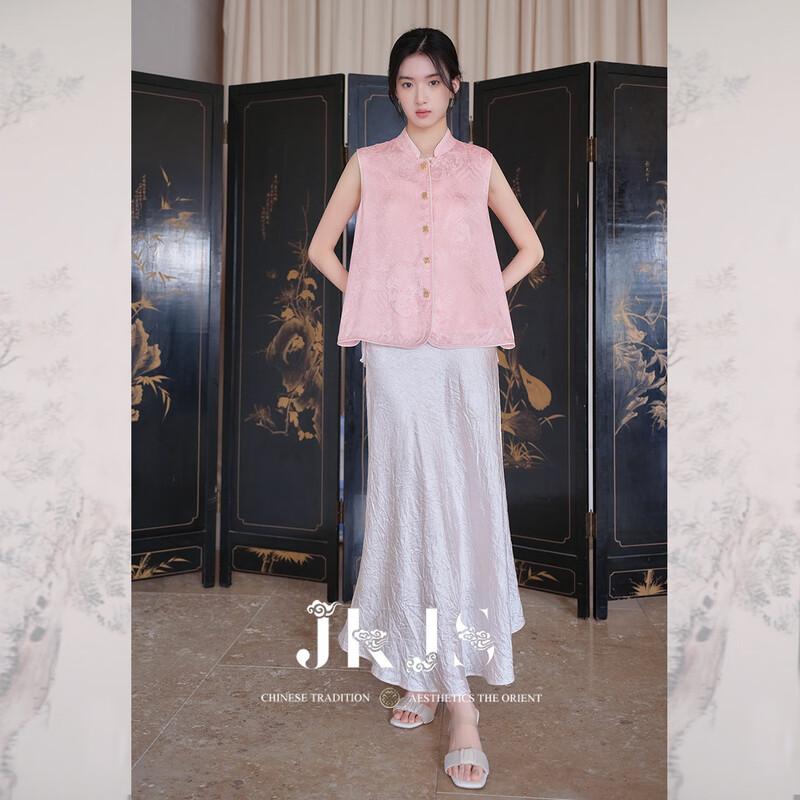 JK&JS New Chinese Style Rayon Jacquard Two-Piece Set