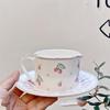 Cherry Ceramic Coffee Cup and Dessert Plate Set