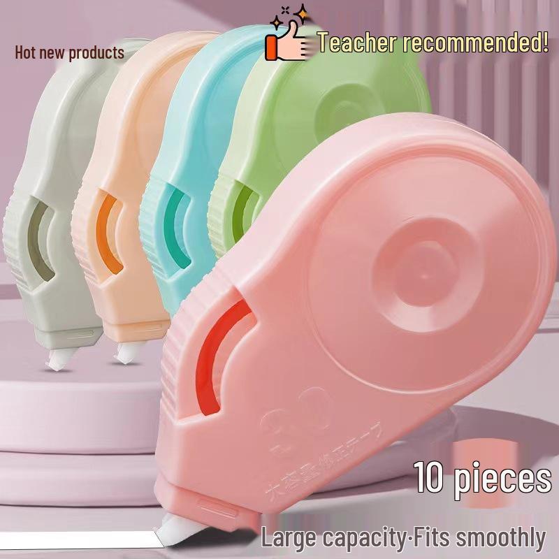 Taśma korygująca klejąca, cicha, o dużej pojemności - Trwała, typu push, niełamliwa, wysoka wartość dla uczniów