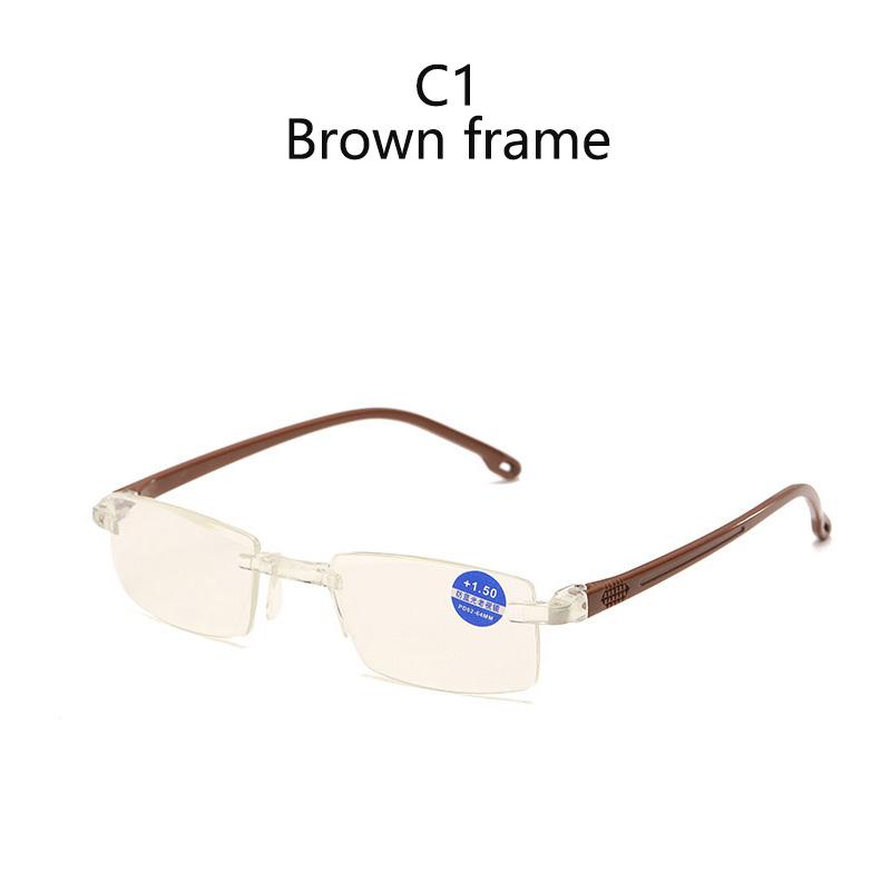 Ultralight Rimless Reading Glasses Women Men Business Anti-Blu-Ray Computer Reading Glasses Presbyopia Reader 1.5 Women
