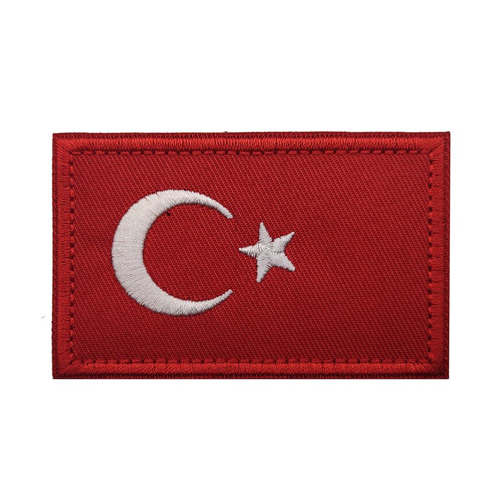 Taifeng Reflective IR Turkish Flag Armband Velcro Patch for Tactical Gear