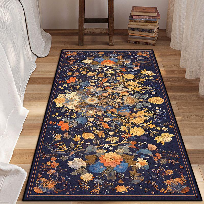 

Boho Style Bedroom Bedside Floor Mat Retro Decor Living Room Non-slip Carpet Cloakroom Lint-free Foot Mats Bathroom Washable Rug 60x160cm